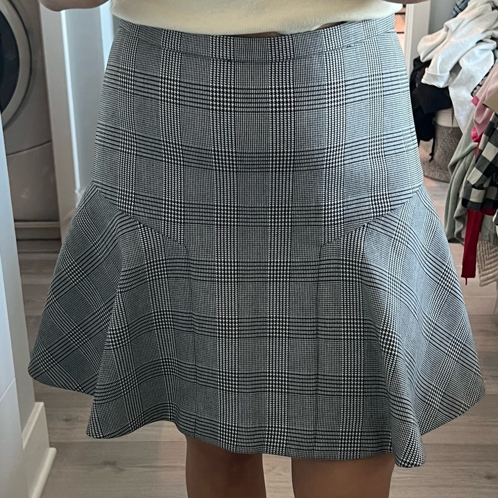 Jcrew glen houndstooth flare skirt